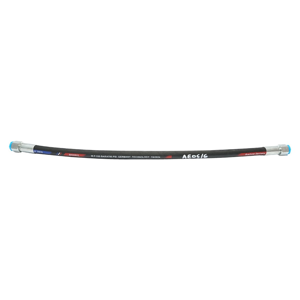 Furtun presiune 2SN DN10 sertizat cu capete fixate hidraulic L = 600 mm (Reductie M20X20)