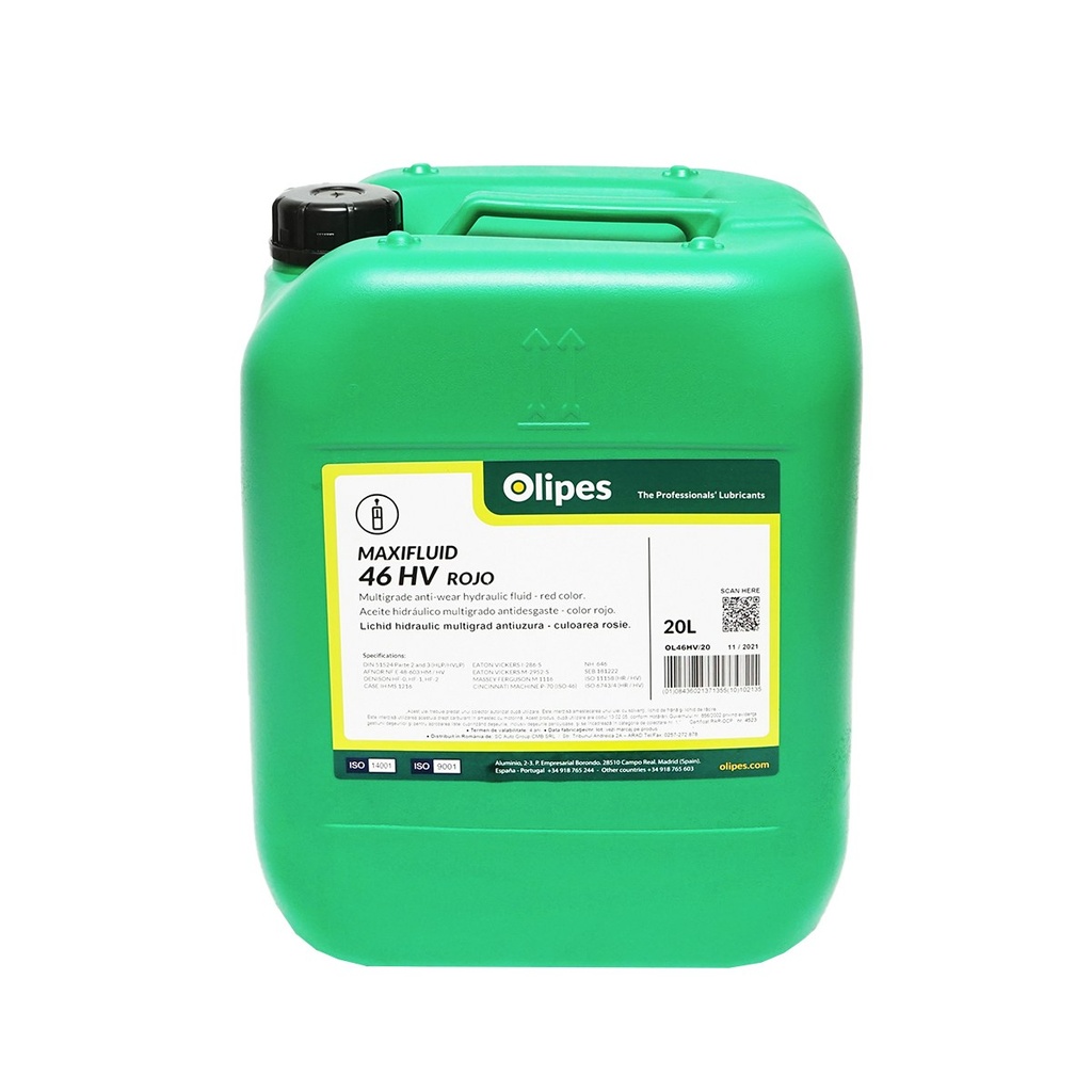 Ulei Olipes hidraulic rosu MAXIFLUID 46 HV 20L