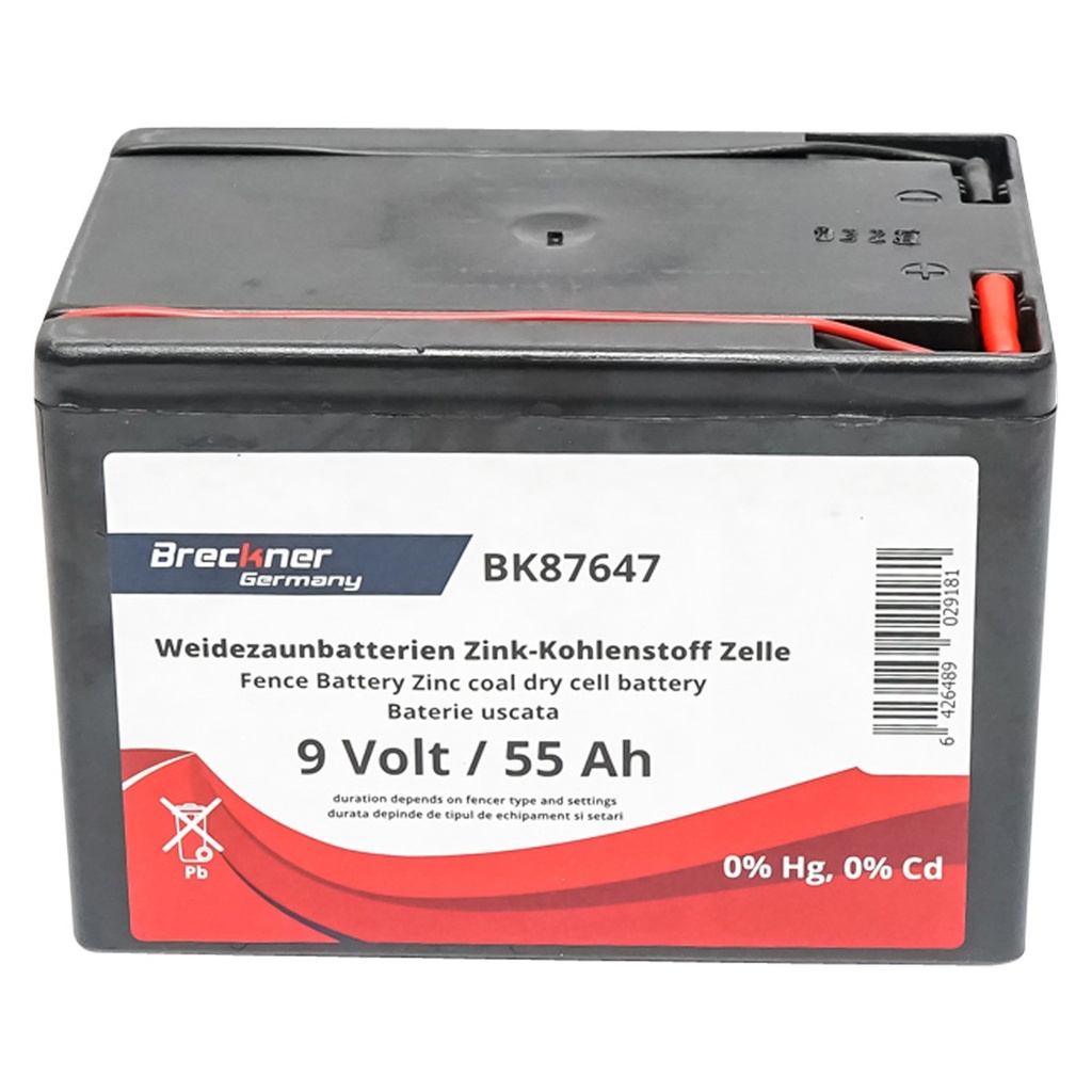Baterie uscata (nereincarcabila) 9V 55Ah pentru gard electric