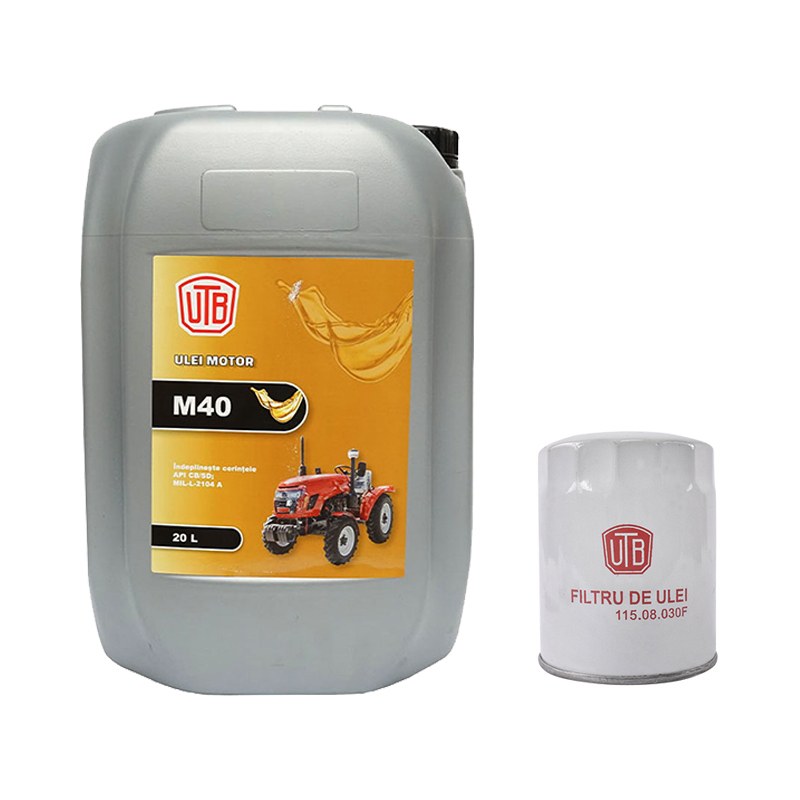 Pachet schimb filtru ulei si ulei motor M40 20L pentru tractor UTB U-650