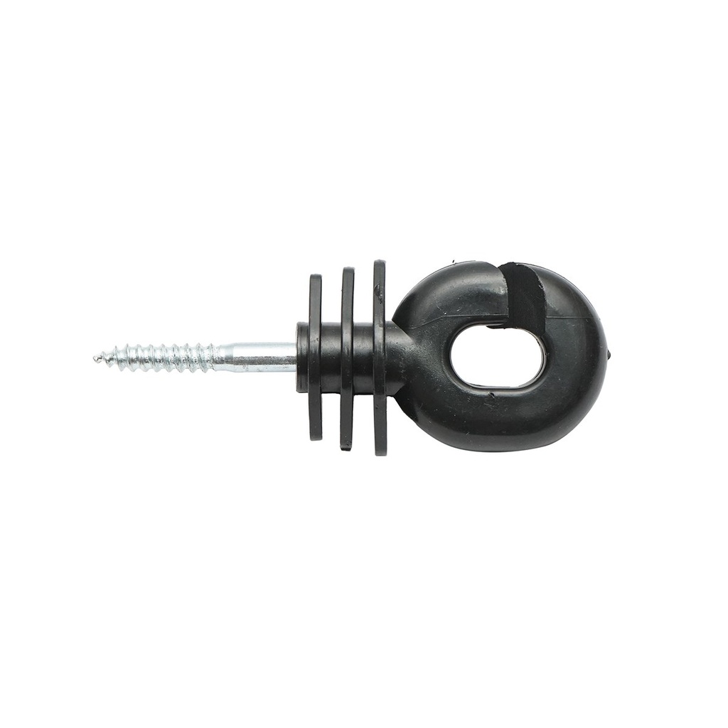 Izolator canelat negru 5.9mm, 100x40mm pentru fir gard electric
