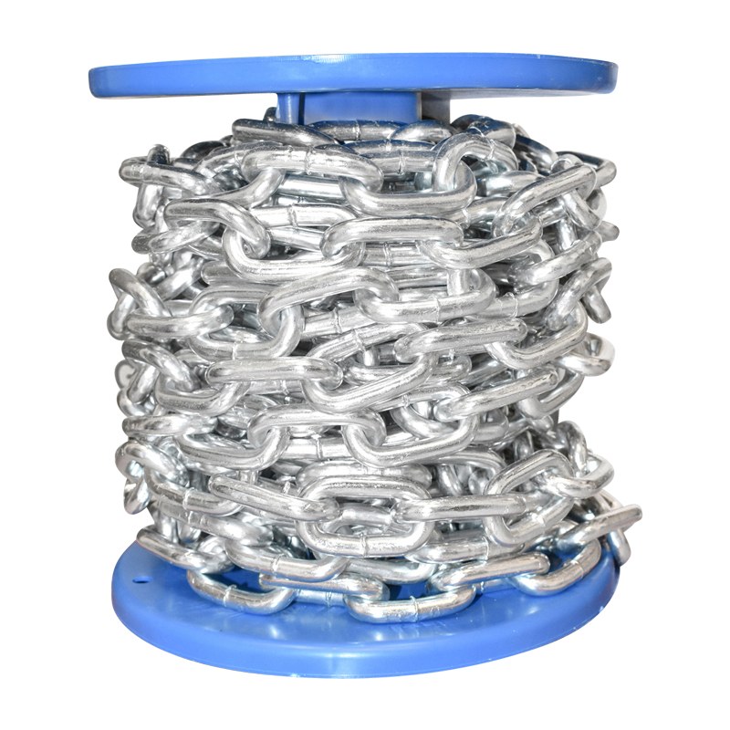 Lant electrogalvanizat 7.9x32.3x30mm DIN5685A 10m/rola tambur plastic