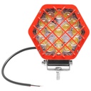 Lampa hexagonala grilaj plastic rosu 16 LED-uri DC 10-60V 48W unghi 30