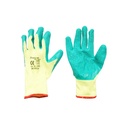 Manusi de lucru din bumbac latex galben-verde marimea 10