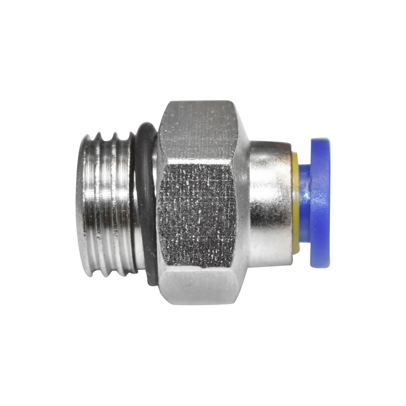 Mufa rapida dreapta din plastic/metal cu filet si O-ring fi6xM14