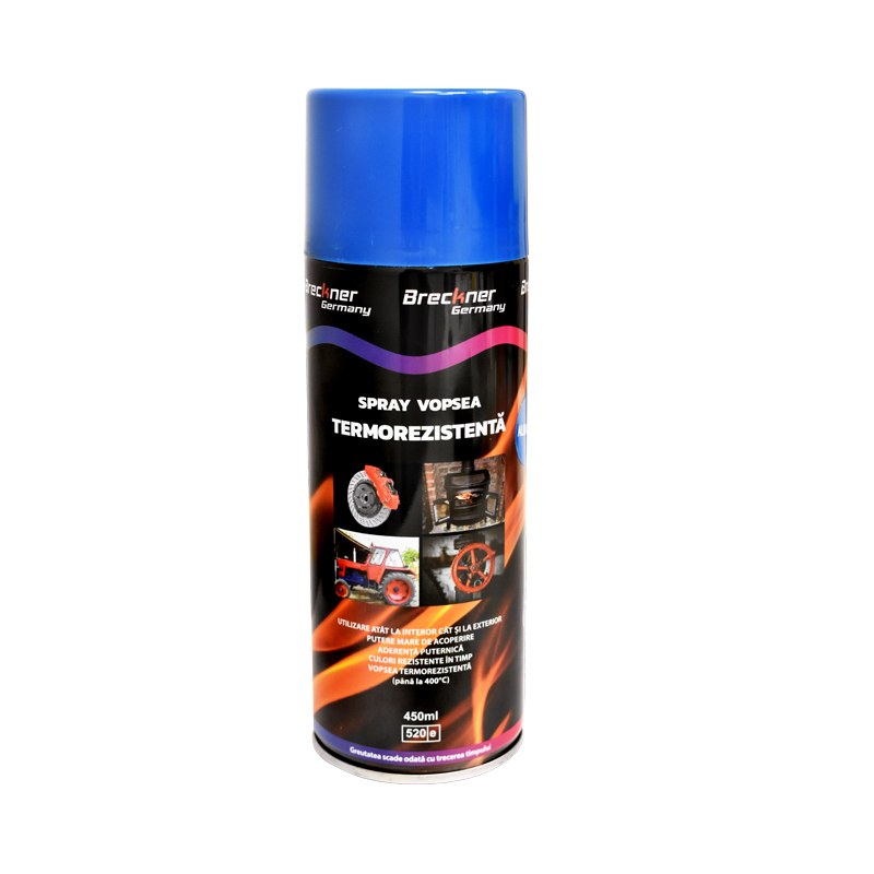 Spray vopsea acrilic termorezistent la 400 grade albastru 450ml