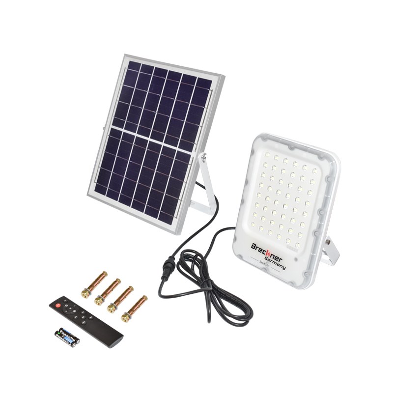 Proiector LED 100W cu panou solar policristalin 12W, baterie LiFePO4 3.2V/12Ah, 6000K, 700lm cu telecomanda IP66