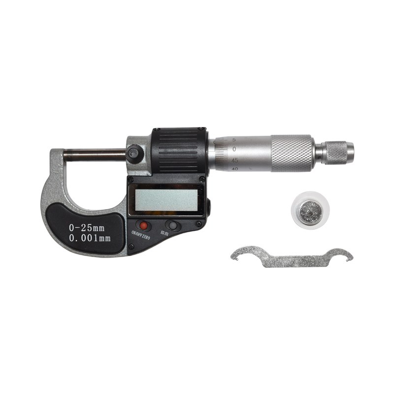 Micrometru de exterior cu afisaj digital si cadru emailat, metric 0-25mm