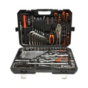 Trusa chei tubulare, combinate fixe si inelare, biti, imbus, torx Cr-V 142 piese