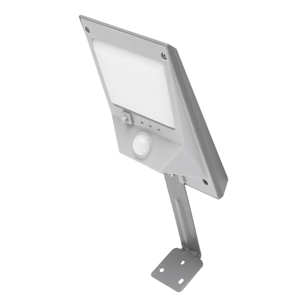 Lampa solara LED 2W, 6500K, IP44 cu senzor de miscare, panou solar si baterie