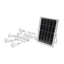 Sistem pentru iluminat cu 4 becuri LED, panou solar 9V/12W si 1xUSB incarcare telefon