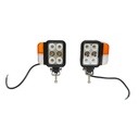 Set faruri universale tractor stanga si dreapta cu LED 10-80V, temperatura culoare 6000K, pozitii 3W LED si semnalizare 3W LED