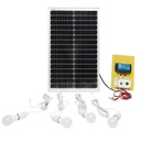 Set panou solar 50W fotovoltaic monocristalin regulator 10A 2xUSB 12/24V 4 becuri LED 9W