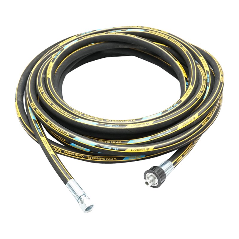 Rola 10m furtun spalatorie DN8 2SN cu mufa 22x1,5mm si armatura 3/8 la capete