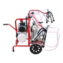 Aparat de muls vaci 2 posturi bidon 40L inox cu butelie, vacuum rezervor
