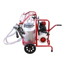 Aparat de muls vaci 2 posturi bidon 40L aluminiu cu butelie, vacuum rezervor