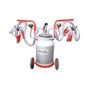 Aparat de muls vaci 2 posturi bidon 40L aluminiu cu vid in cadru(vacuum)