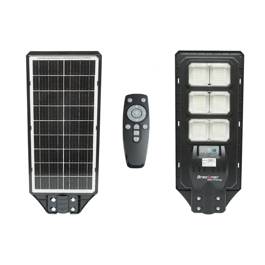 Lampa solara LED iluminat stradal 70W, 6500K cu panou solar, senzor miscare si telecomanda IP65