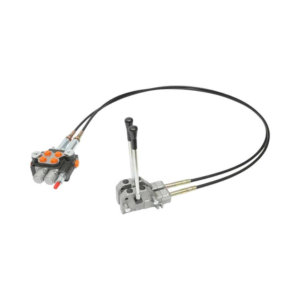 Distribuitor hidraulic cu 2 manete, lungime cablu 2.5m, presiune 250 bar, debit 40L/min