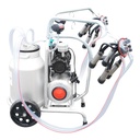 Aparat de muls vaci cu grup colector 160cc sasiu galvanizat bidon aluminiu 40L 2 posturi