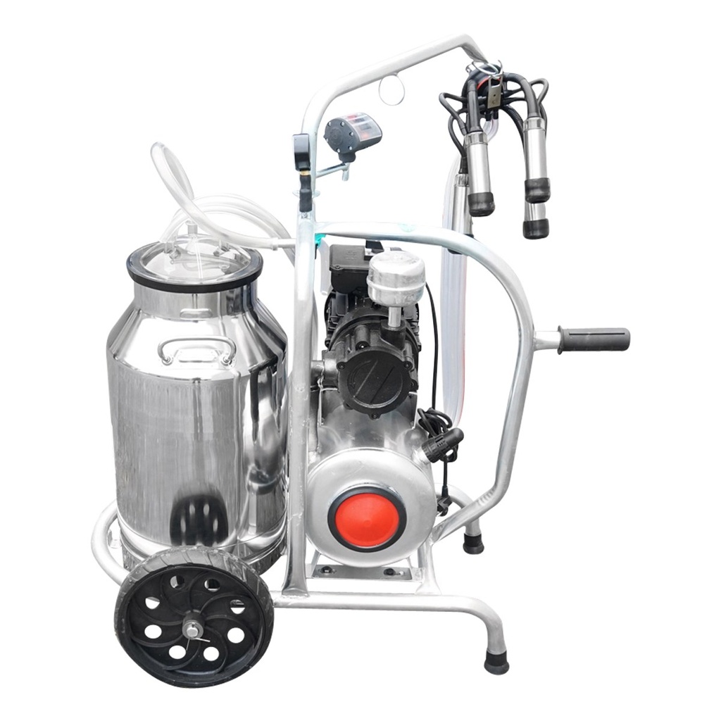 Aparat de muls vaci cu grup colector 160cc, sasiu galvanizat, bidon inox 30L, 1 post