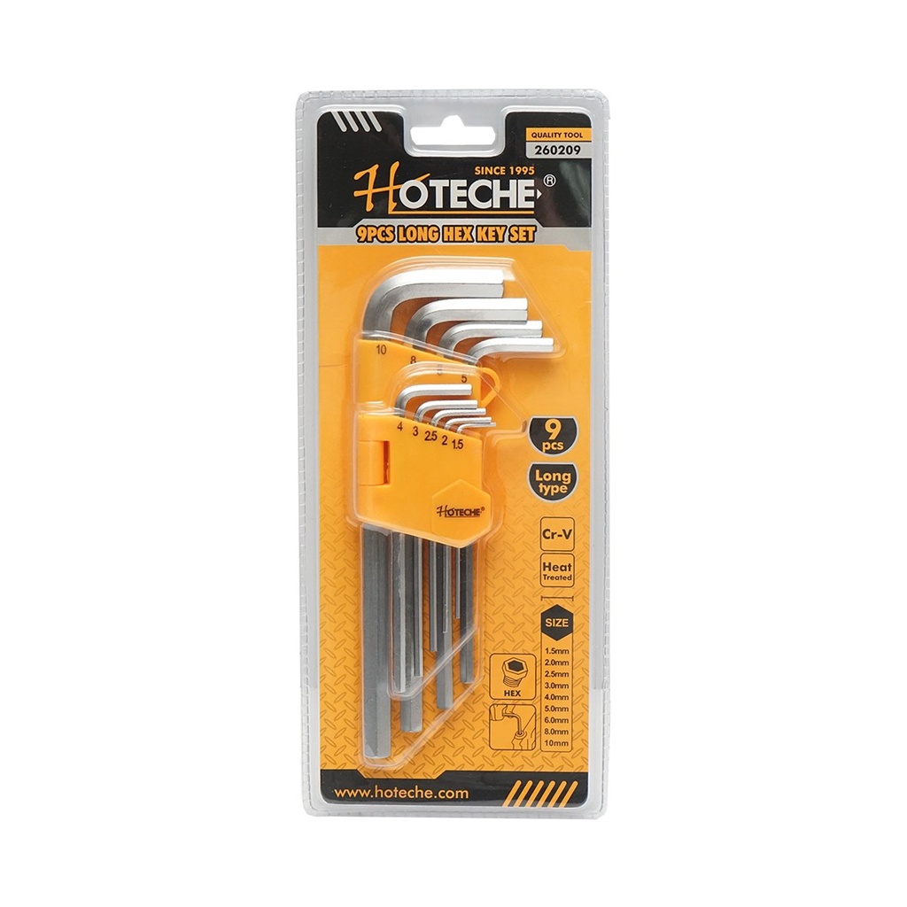Set 9 imbusuri hexagonale cu brat lung profesional
