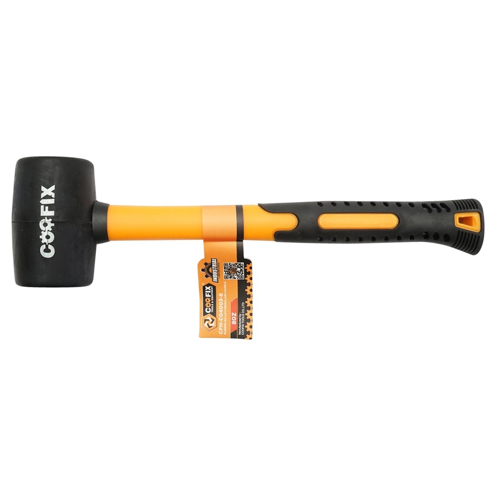 Ciocan de cauciuc 380g cu maner din fibra de sticla profesional Coofix