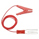 Cablu de jonctiune cu clema crocodil rosu pentru gard electric