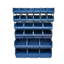 Stand cu 26 cutii pentru depozitare / organizare, cutie din plastic albastra,1020x510x1350mm