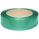 Banda de legat PET poliester, 19x1mm, verde, rola 1000m
