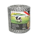 Rola fir negru-alb fi 3mm 5x0.2mm inox, 1x0.25 cupru 0.4 Ohm/m, 500m gard electric