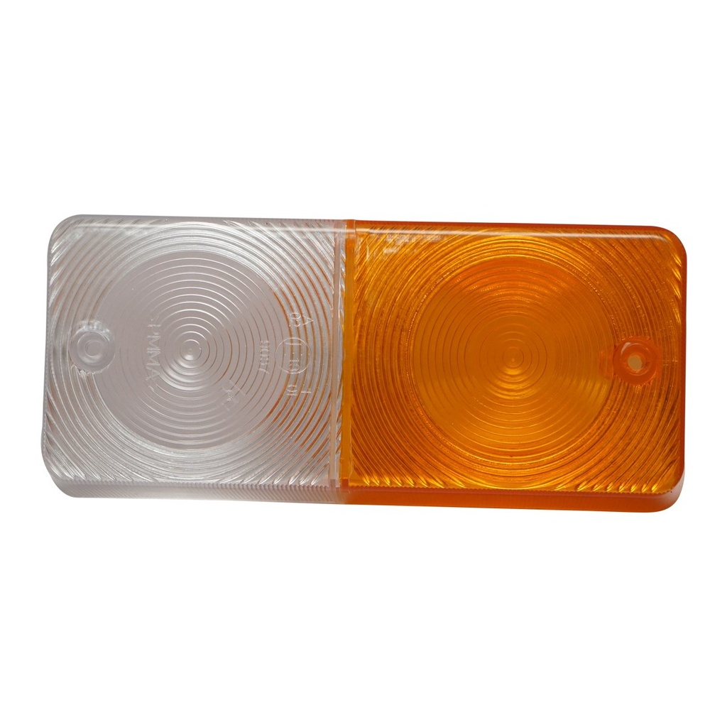 Dispersor/sticla lampa semnalizare fata alb-galben 180x80x43mm