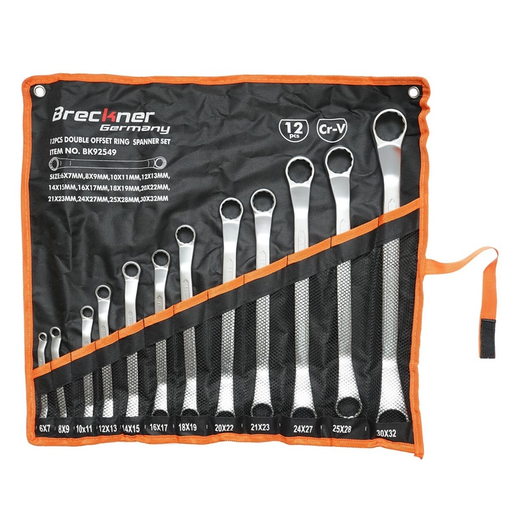 Set chei inelare cotite 12 buc. 6-32mm in husa textila