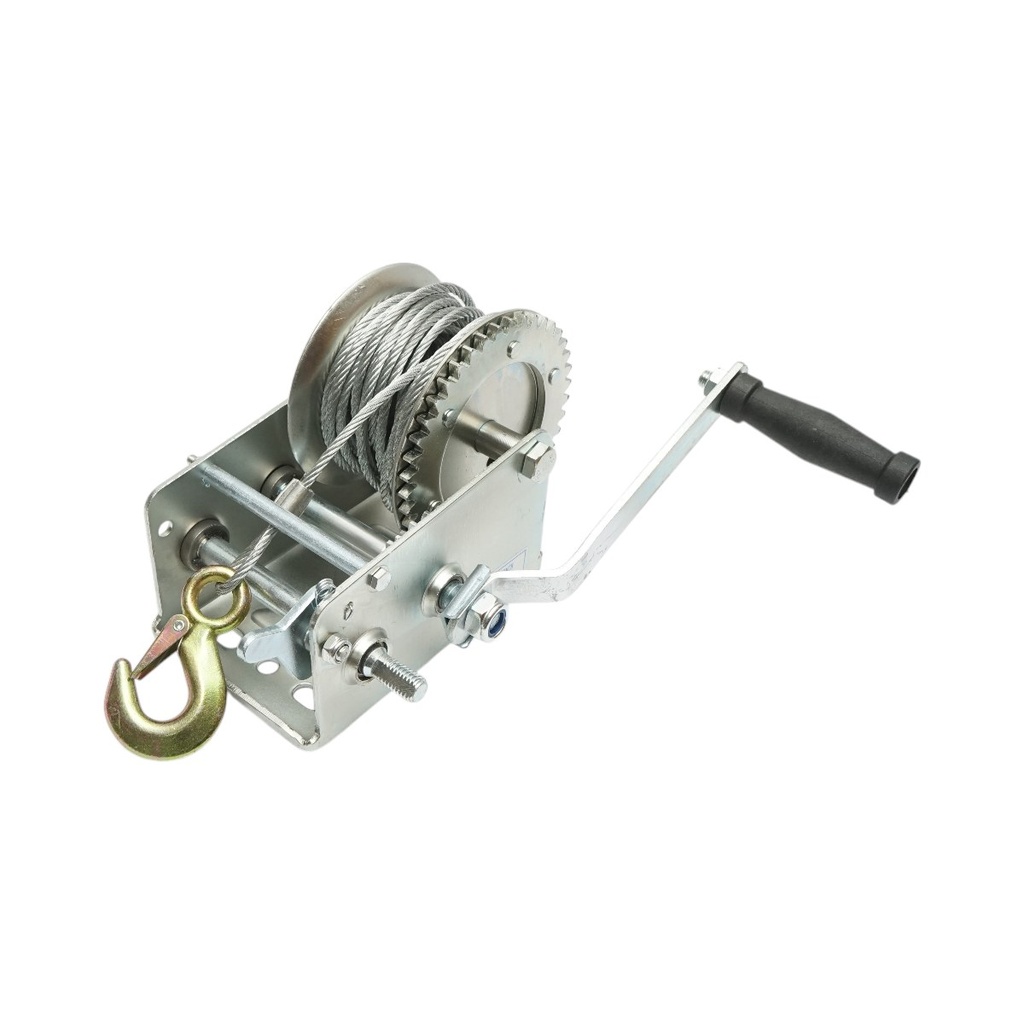 Troliu manual 1100Kg cu cablu de otel fi 4.8mmx10m raport transmisie 4:1/8:1
