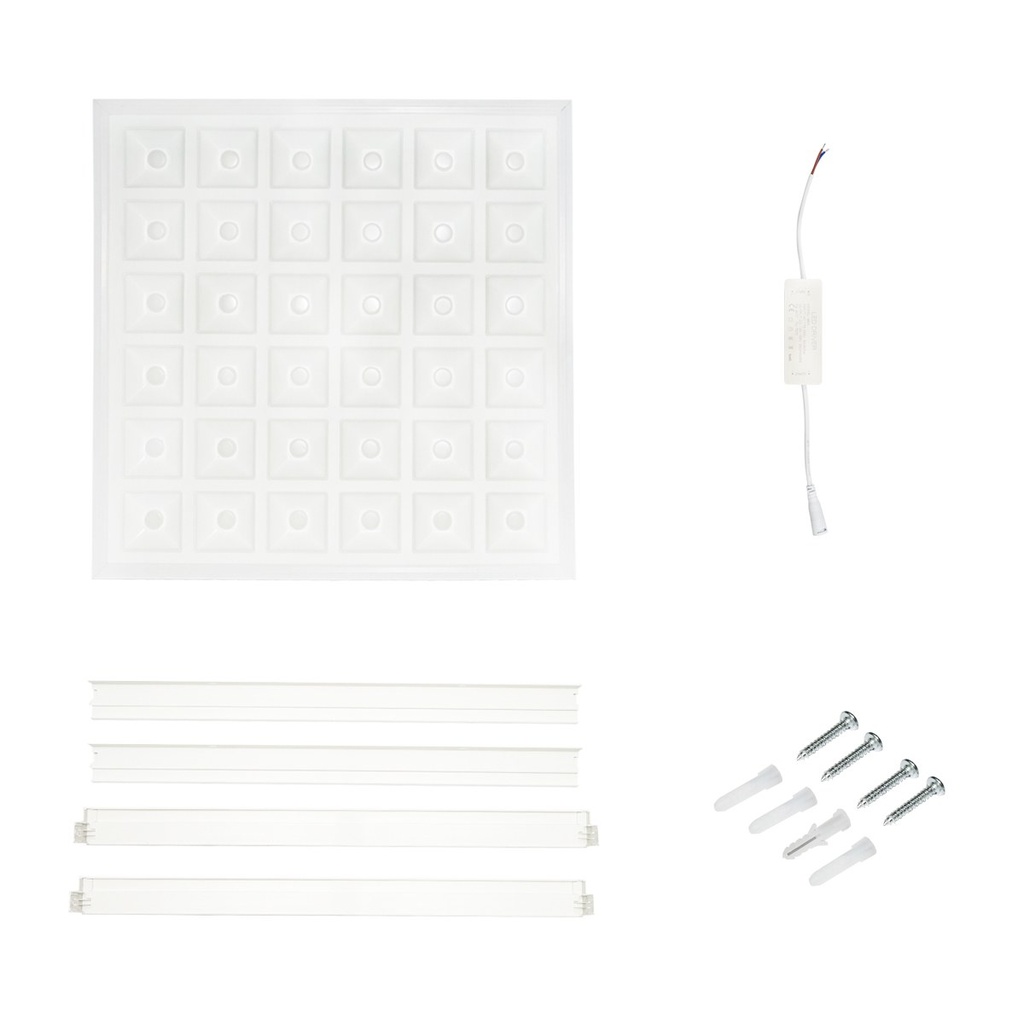 Panou LED slim 48W, 220V, IP20, 600x600x43mm aplicat sau pentru tavan casetat cu driver inclus