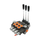 Distribuitor hidraulic cu 3 manete debit 80L/min cu levier si reductie inclusa -15 /+80
