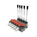 Distribuitor hidraulic cu 5 manete supapa de siguranta SD11 debit 80L/min levier si reductie -15 /+80