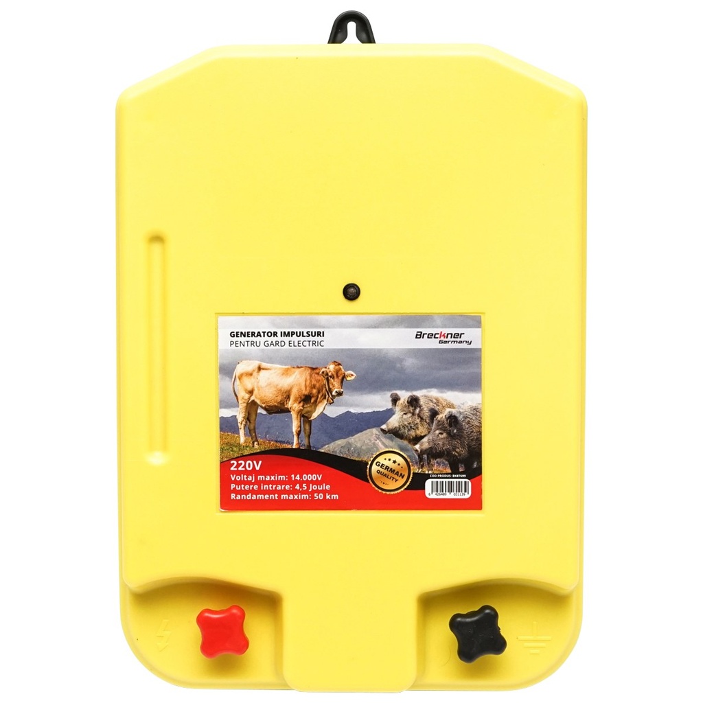 Aparat generator de impulsuri 220V 4.5 Joule, 50Km pentru gard electric
