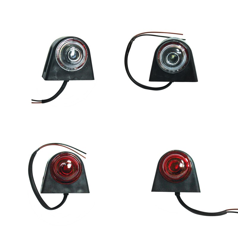 Lampi laterale de gabarit cu LED 24V, rosu-alb, PVC elastic /set