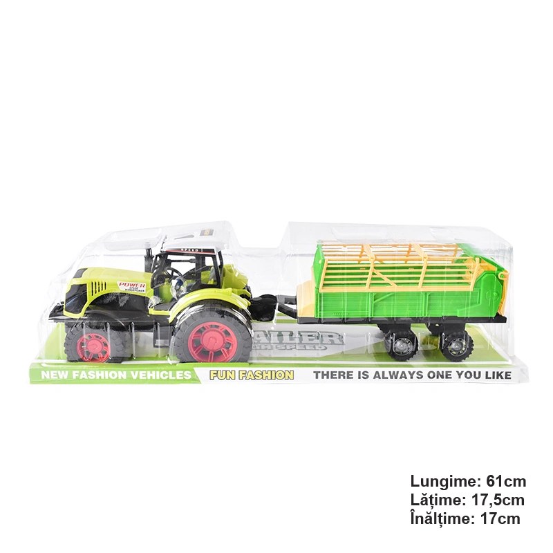 Jucarie Tractor cu remorca POWER Speed Horsepower verde