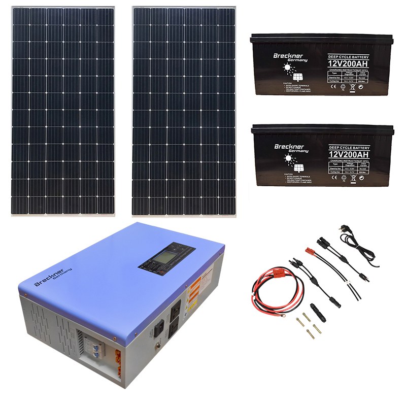 Sistem kit panou solar fotovoltaic cu invertor 700W, cablu electric si accesorii de conectare