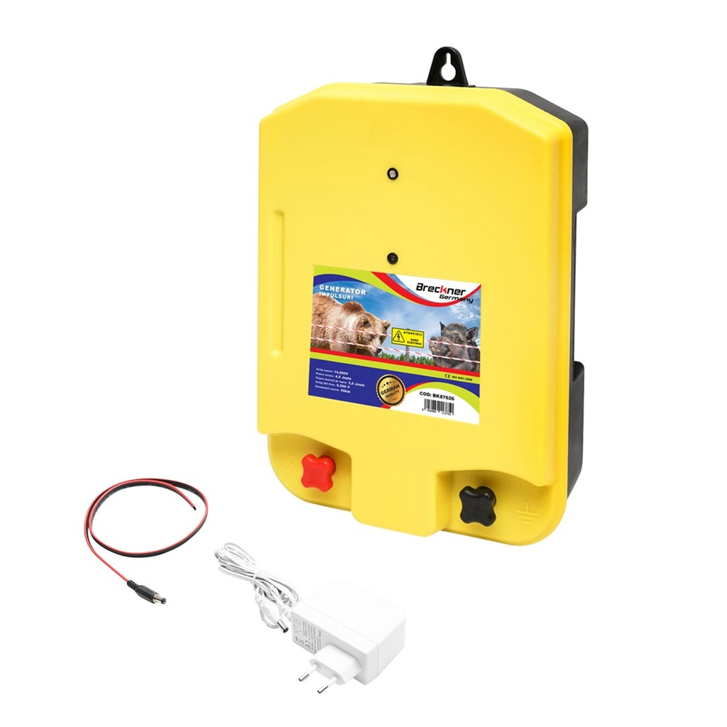 Aparat generator impulsuri 220V/12V 4,5 Joule, 50 Km, mod noapte, pentru bovine, urs, mistret gard electric