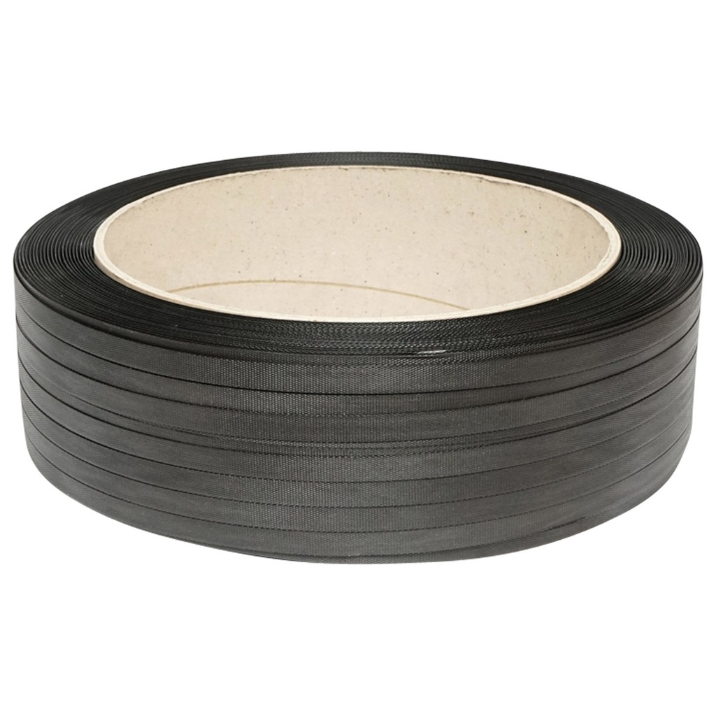 Banda de legat PP polipropilena uz semi-automat, 19x0,8mm, neagra, rola 1000m