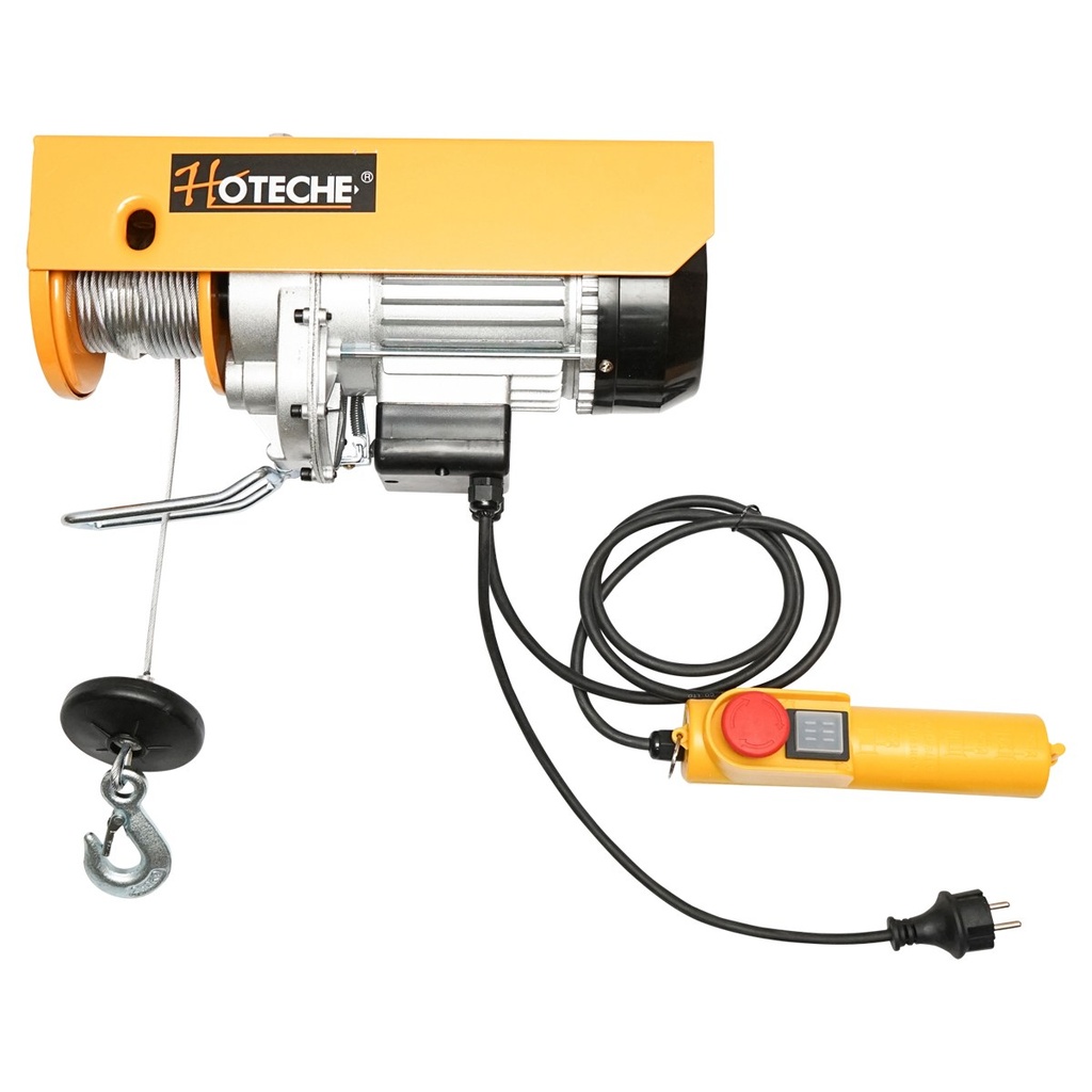 Palan electric/macara 220V sarcina maxima 500Kg putere 930W, cablu otel fi 4mm x12m Hoteche