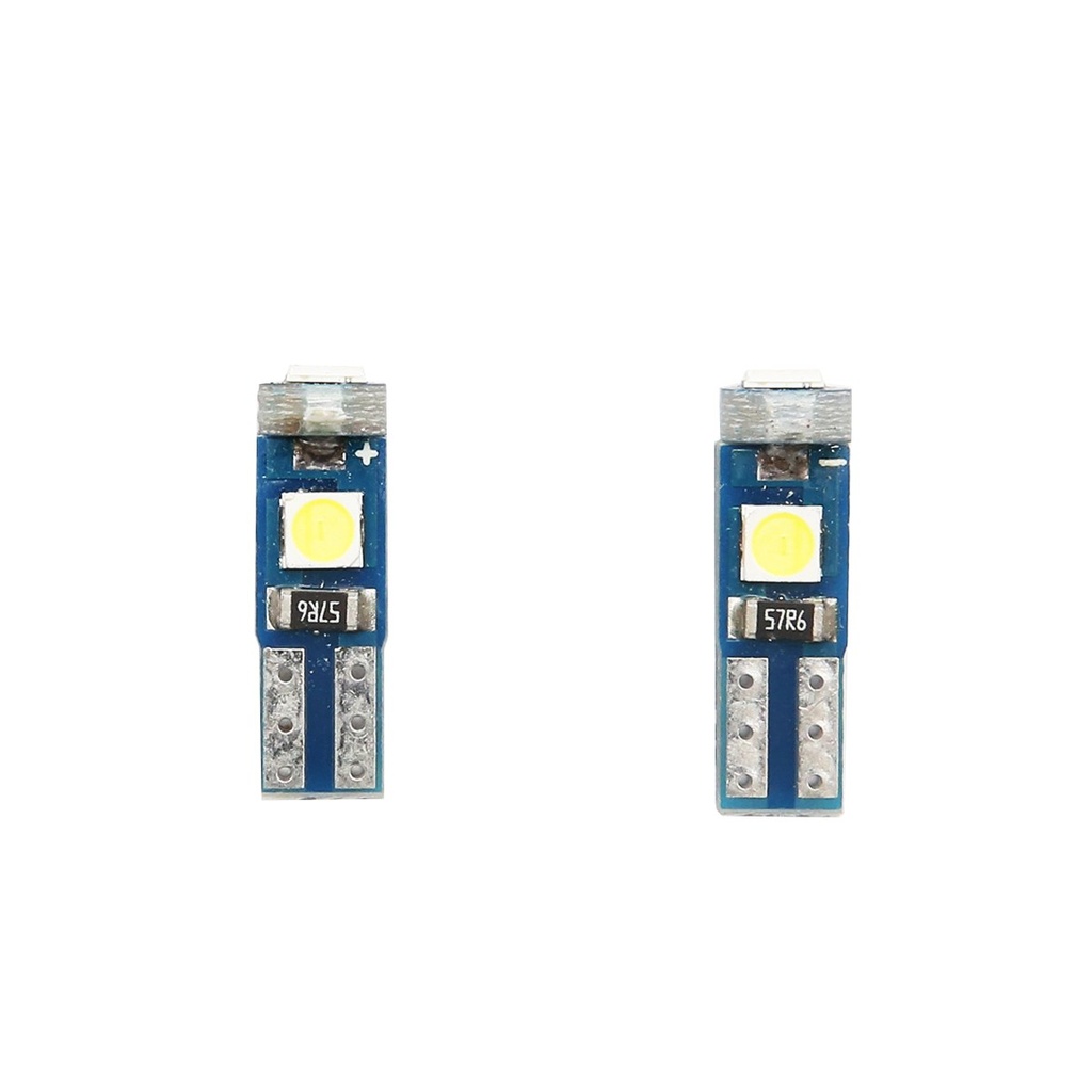 Set 2 becuri LED SMD 12V T5 0,03A lumina rece
