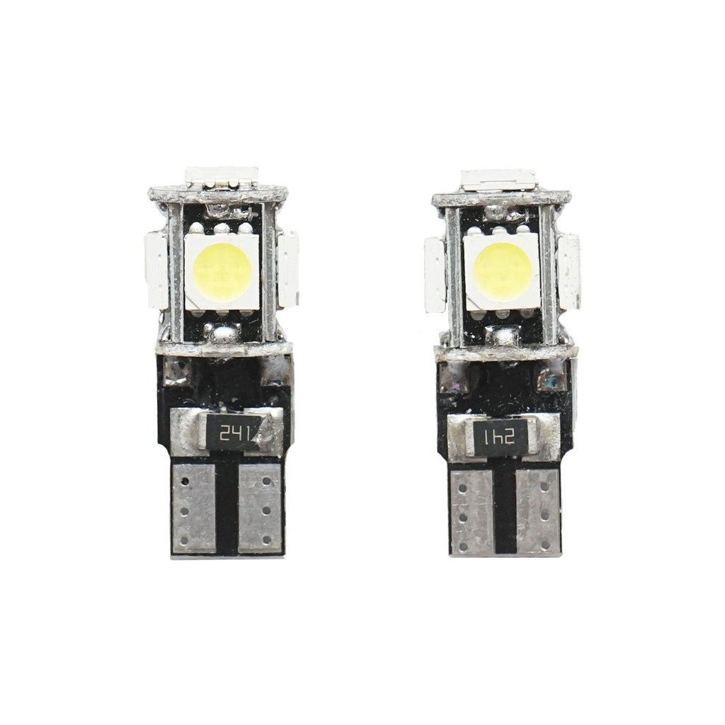 Set 2 becuri LED SMD 12V T10 0,16A lumina rece