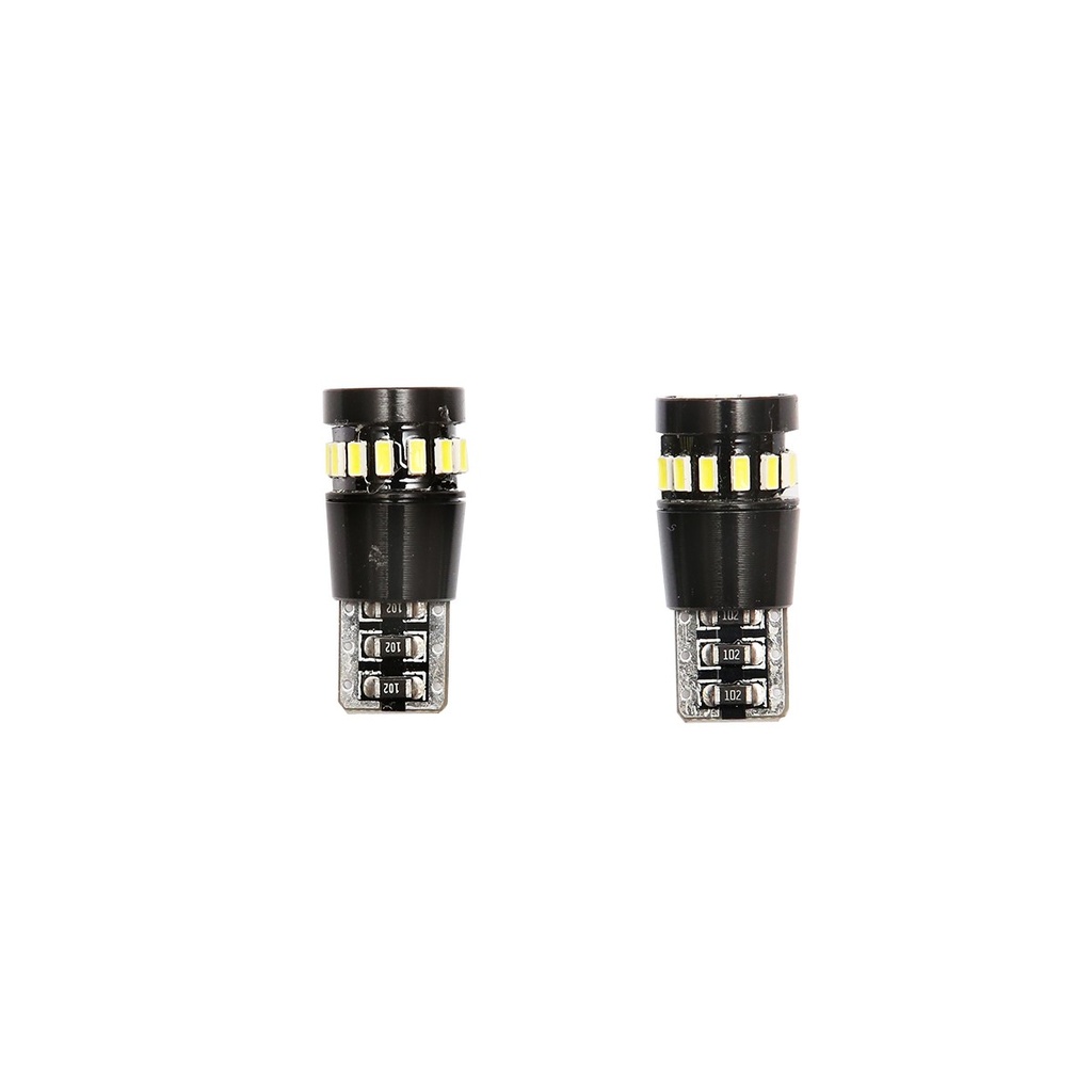 Set 2 becuri LED SMD 12V T10 0,12A lumina calda