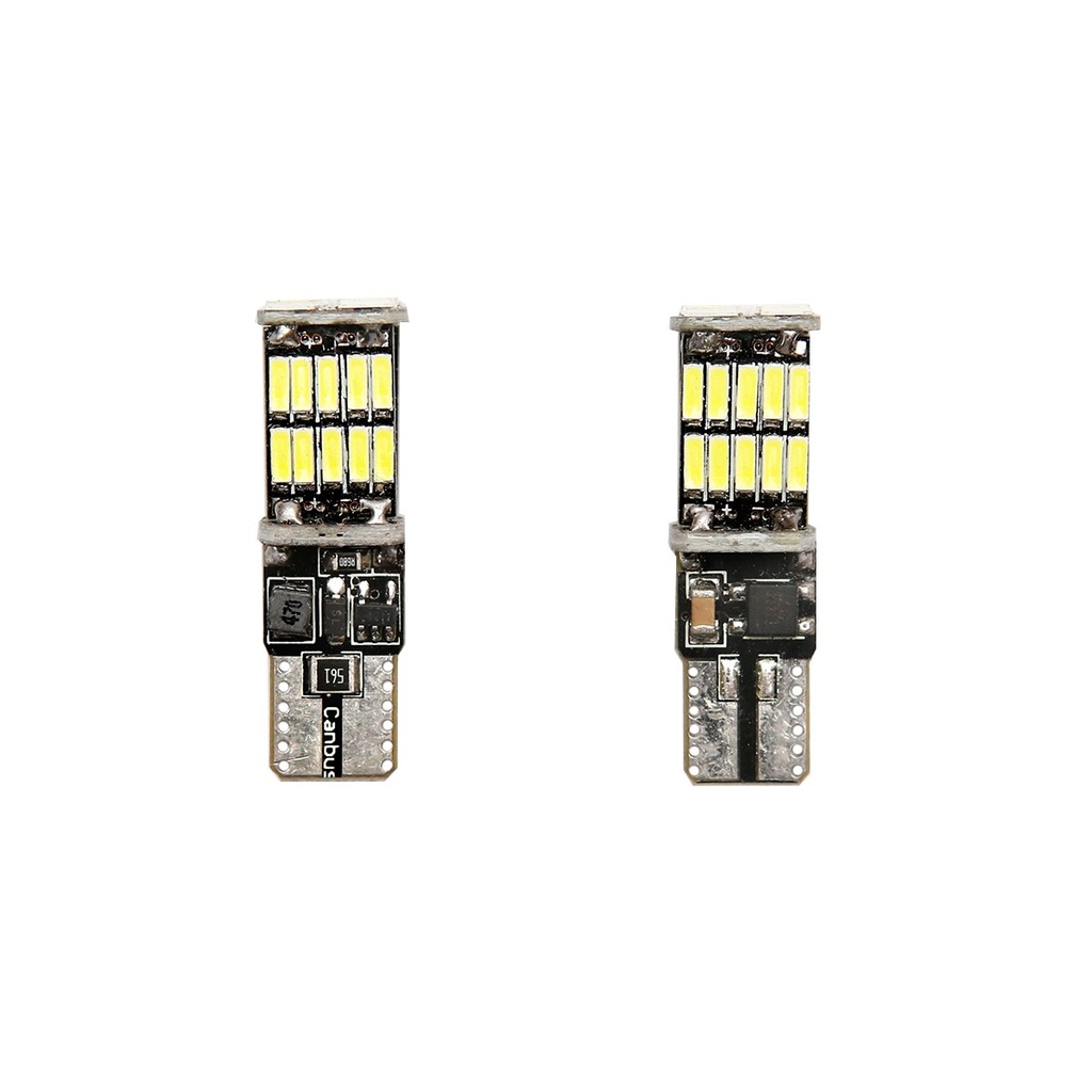 Set 2 becuri LED SMD 12V T10 0,2A lumina rece