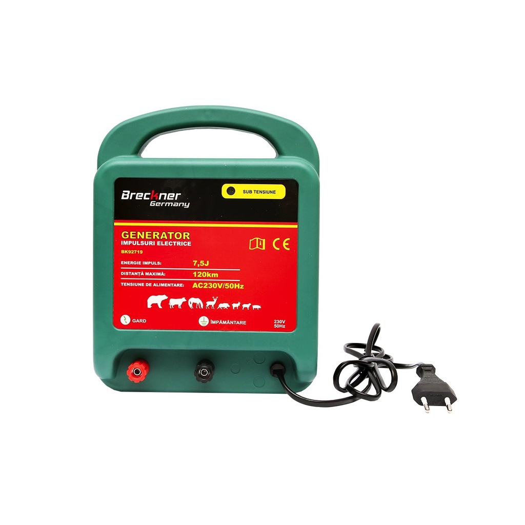 Aparat generator de impulsuri AC230V/50Hz 7.5 Joule, 120km pentru gard electric
