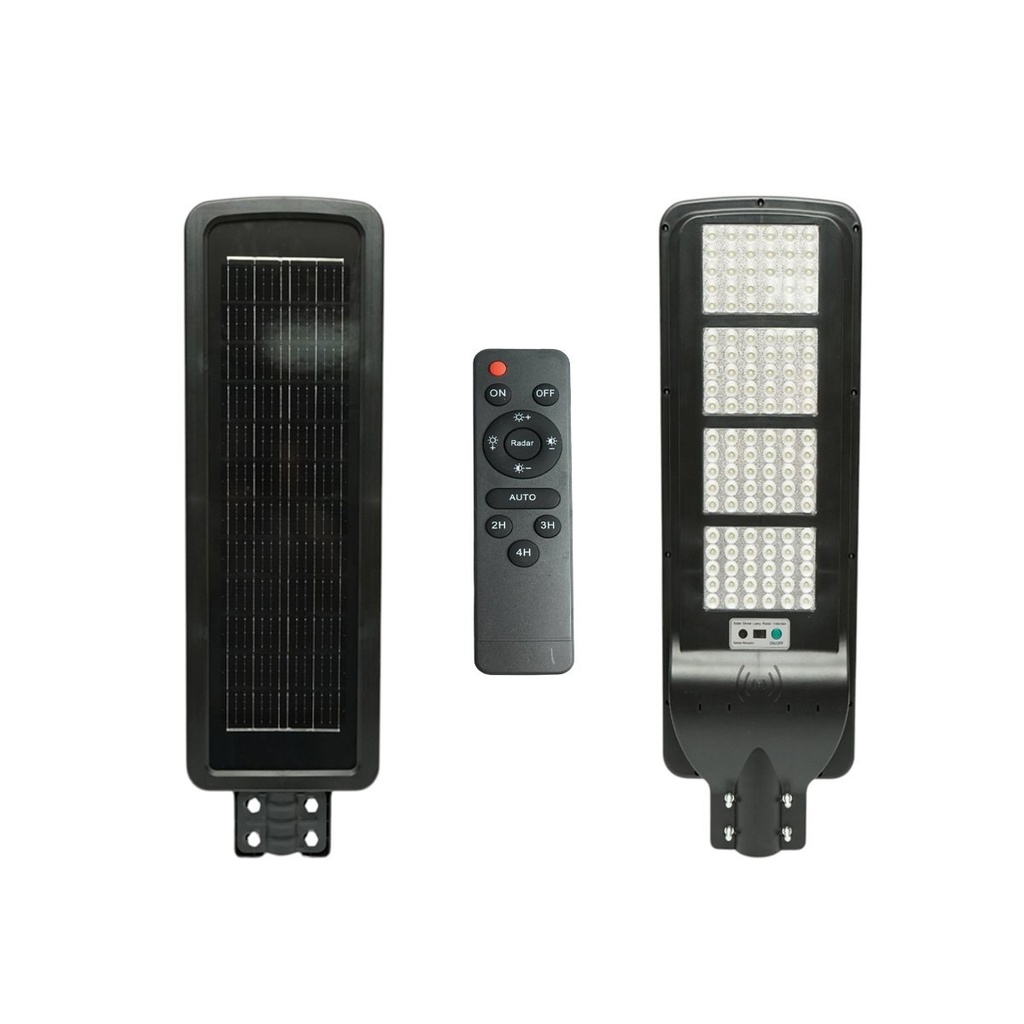 Lampa solara LED iluminat stradal 300W, 6500K cu panou solar, senzor de miscare si telecomanda IP65
